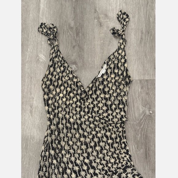 Diane Von Furstenberg Silk Black Floral Day Dress Midi Womens 8 - Picture 3 of 7